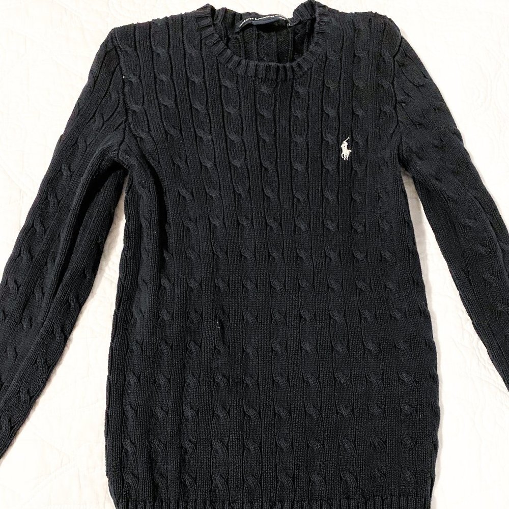 Ralph Lauren Navy Blue Cableknit Sweater - Size S